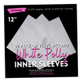50 Pack of Craft Paper Record Inner Sleeves with Archival Poly Inner Lining (White)