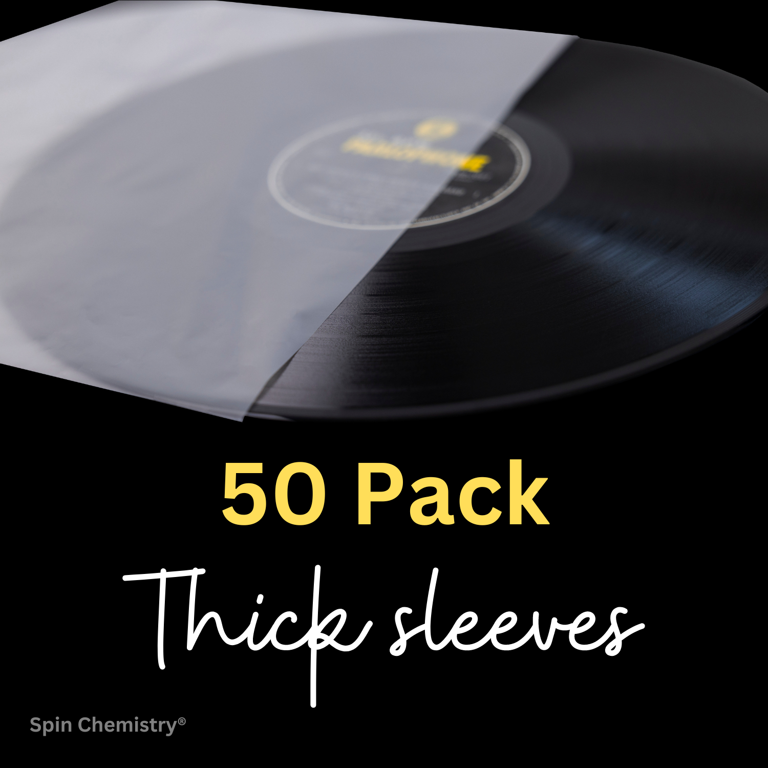 50 Pack of 12" Record Inner Sleeves (Half Moon)