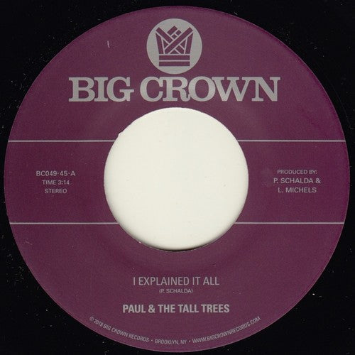 Mattison Paul & Tall Trees- I Explained It All / Watch Out ( Vinyl )