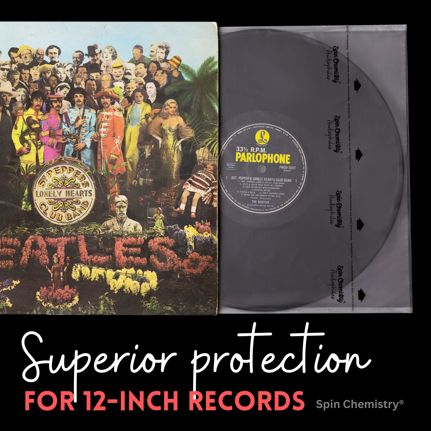 50 Pack Archival Grade 12" Record Inner Sleeves (Black)