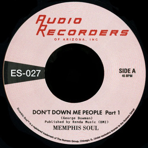 Memphis Soul- Don't Down Me People Pt 1/Pt 2 ( Vinyl )