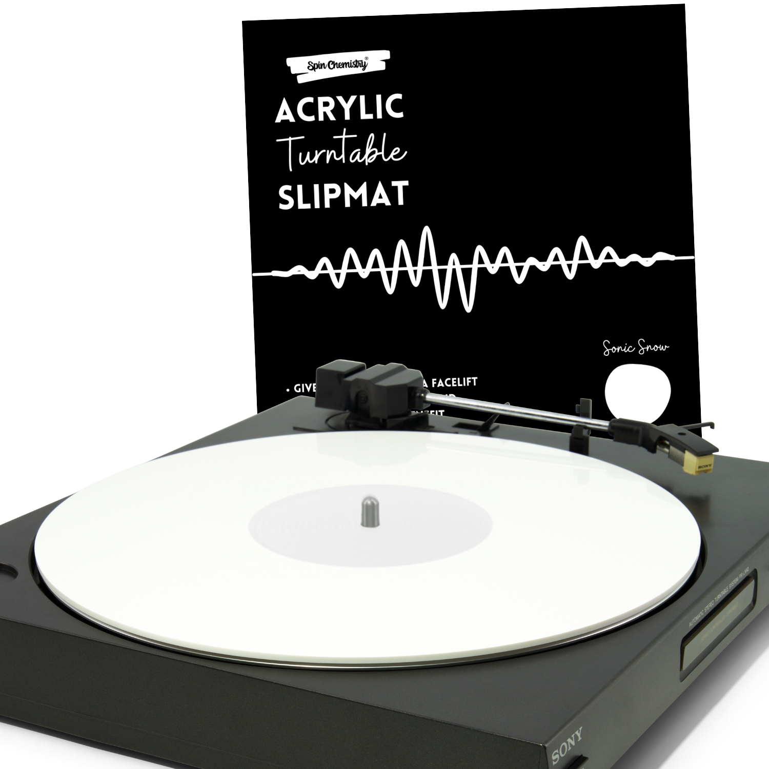 Acrylic Turntable Slipmat (Sonic Snow) White