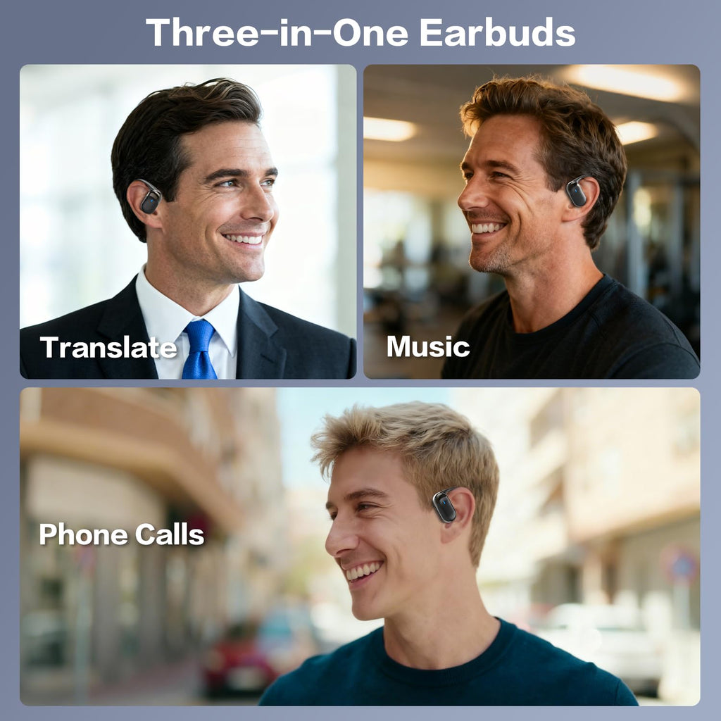 AI Translation Earbuds Real Time, 144 Language Translator Ear buds, Audifonos Traductores Inglés Español, 3-in-1 Translating Wireless Earphones Bluetooth Headphones for Travel Learning Business