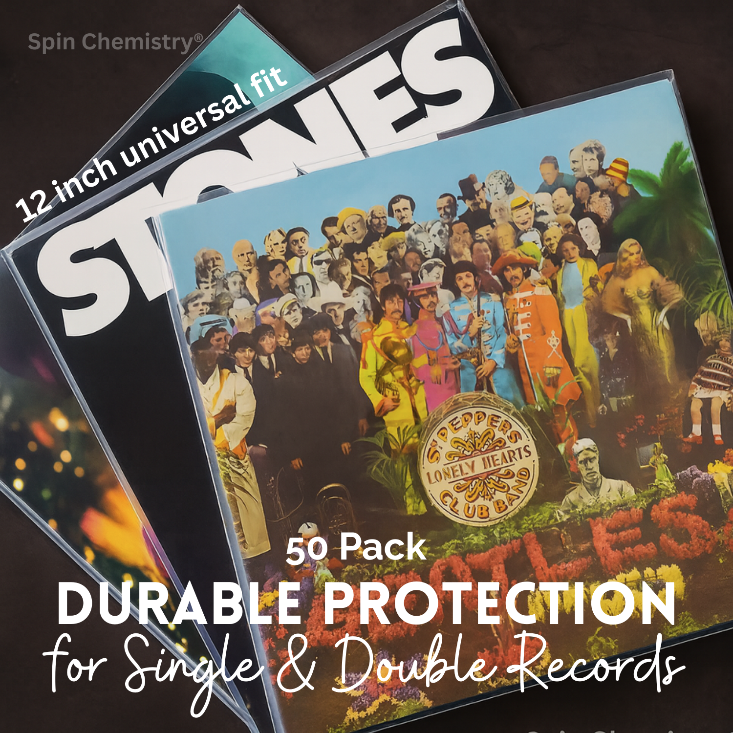 [BUNDLE] 50 Pack 12" Marshmallow Outer Sleeves + Complete Record Cleaning Kit