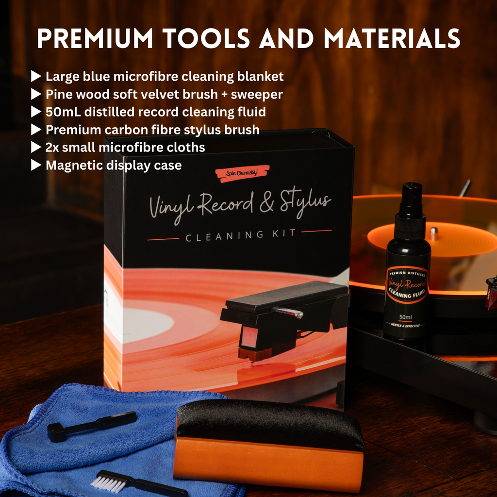 [BUNDLE] 100 Pack 12" Crystal Plus Outer Sleeves + Complete Record Cleaning Kit