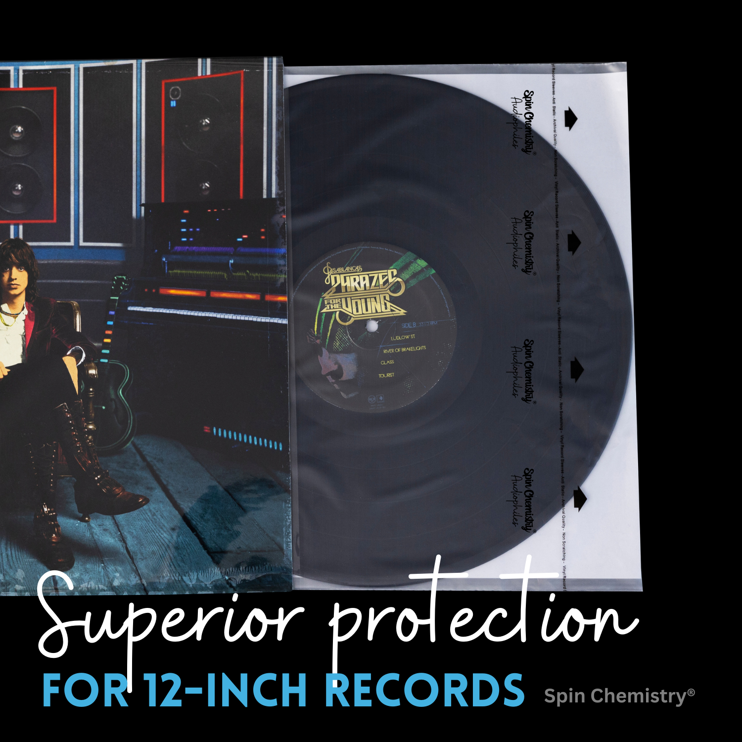 50 Pack Archival Grade 12" Record Inner Sleeves (White)