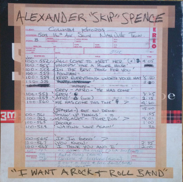 Alexander Spence- I Want A Rock & Roll Band / I Got A Lot To Say / Mary Jane ( Vinyl )