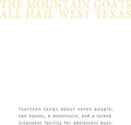 The Mountain Goats- All Hail West Texas ( Vinyl )