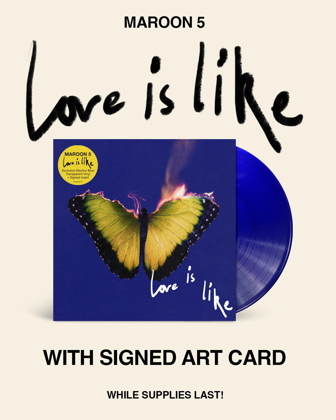 Maroon 5- Love Is Like (Indie Exclusive Vinyl) (Blue Vinyl, Signed Insert) (SEAM SPLIT) (DAMAGED) ( Vinyl )