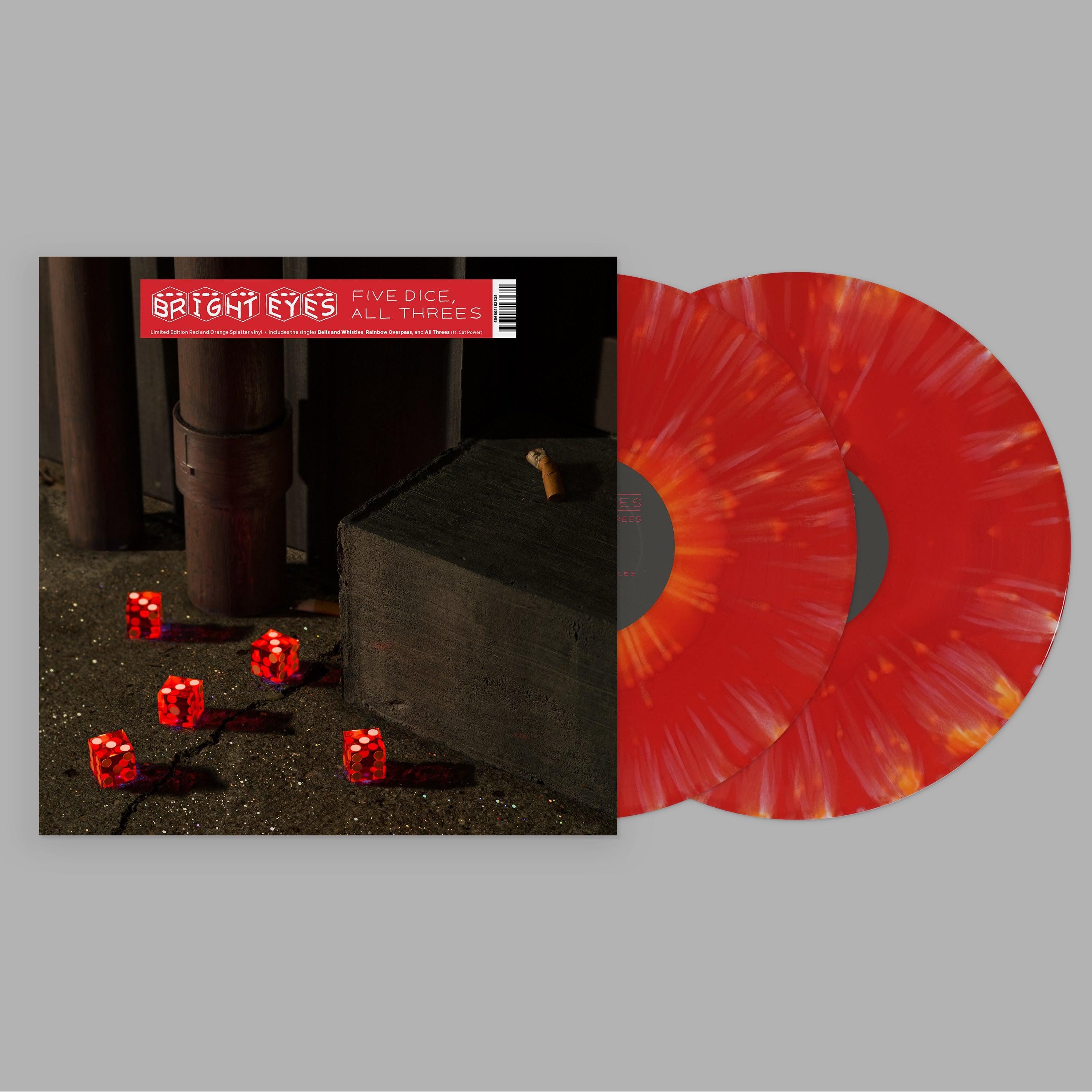 Bright Eyes- Five Dice, All Threes (Red & Orange Splatter 2LP) ( Vinyl )